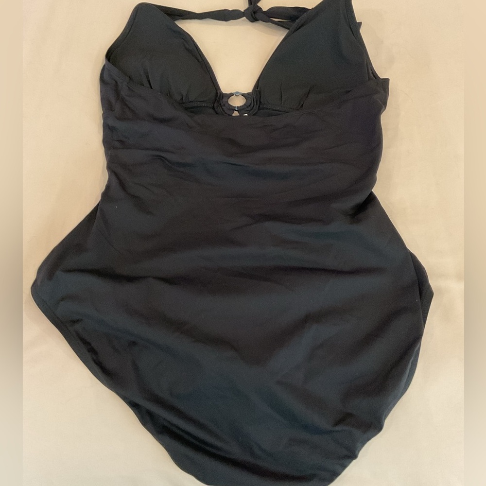 Boston Proper Black One Piece Halter Bathing Suit